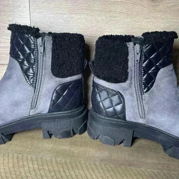 Women’s Nine West Slip On Black And Gray Chunky Size 9m Boots - Picture 13 of 16